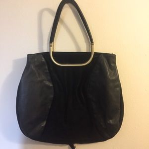 Sobella Black Leather Bag with Bronze Hardware